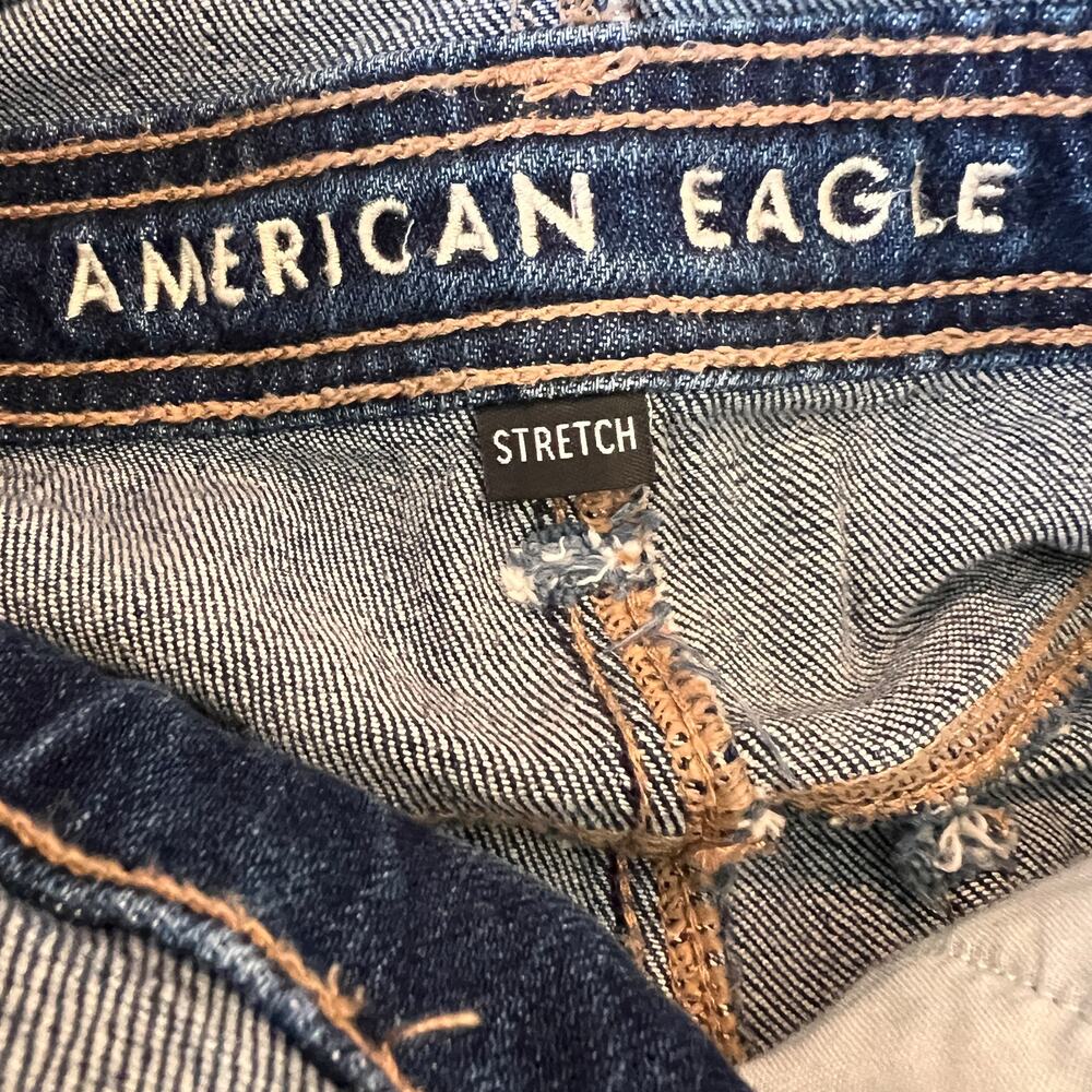 American Eagle Overalls Womens Size XS Tom Girl Stretch Cotton Blend Dark Wash - Picture 2 of 16